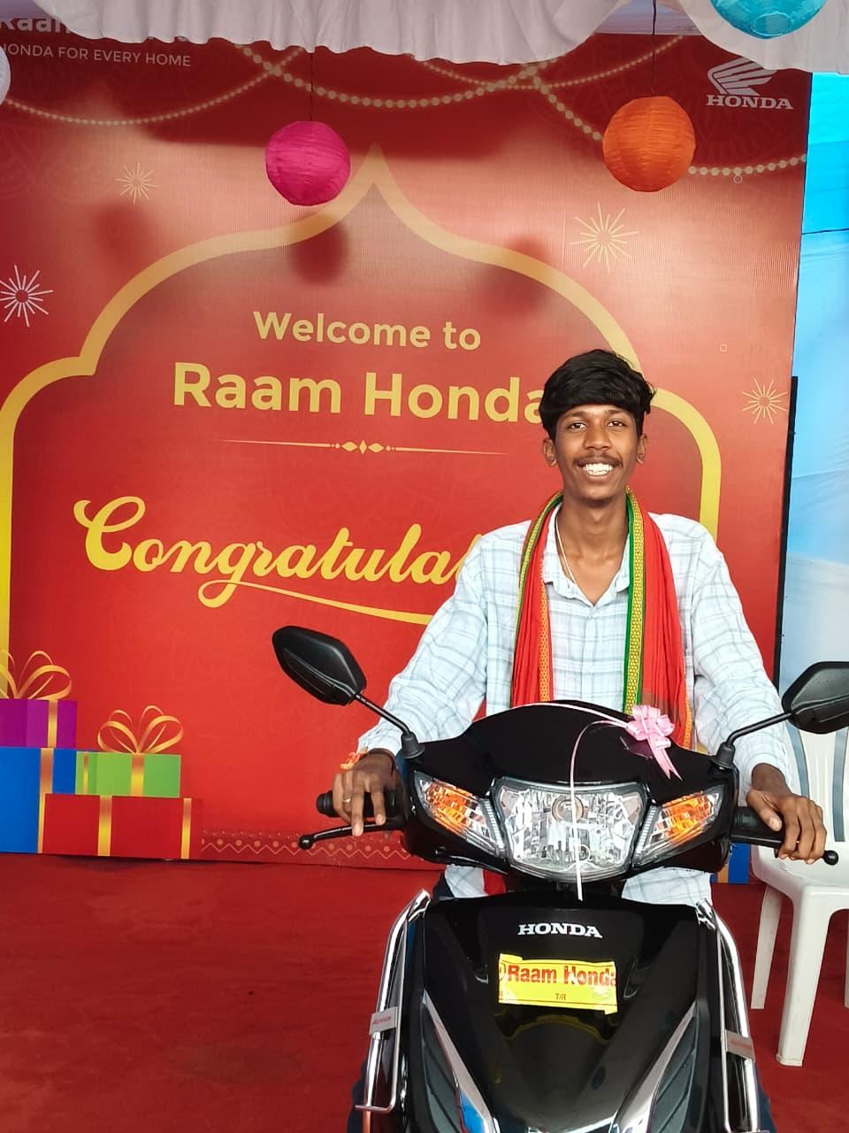 Suri Suresh with their Honda CD 110 Deluxe