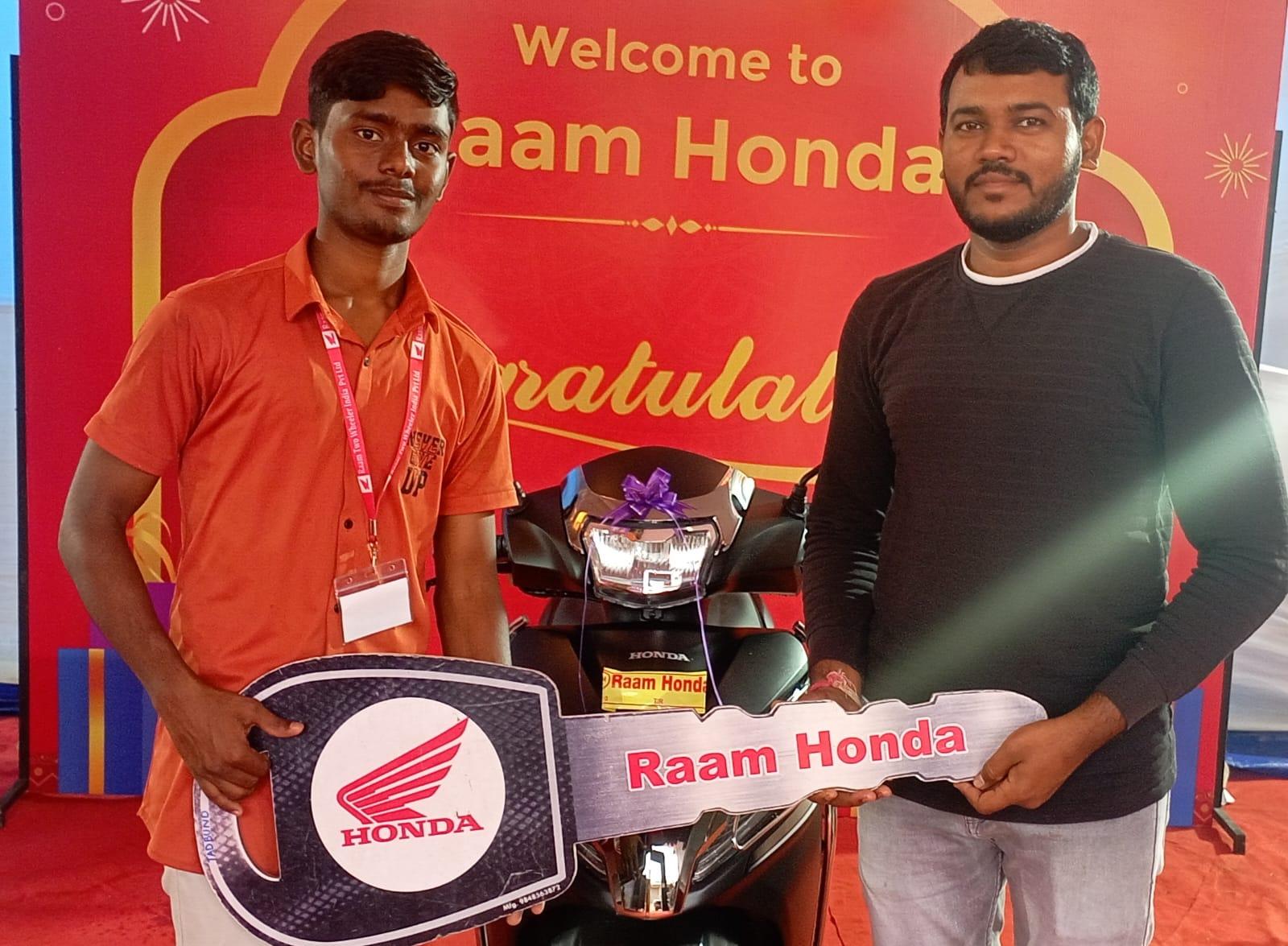 Mohammad Aqheel with their Honda Activa 125